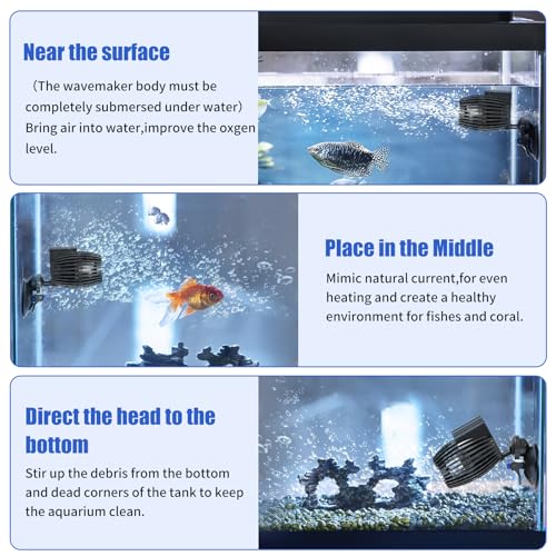 AQUANEAT Circulation Pump, 2100GPH Aquarium Wave Maker, Fish Tank Powerhead Submersible Water Pump with Suction Cup - size: 2100 GPH