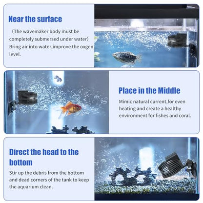 AQUANEAT Circulation Pump, 2100GPH Aquarium Wave Maker, Fish Tank Powerhead Submersible Water Pump with Suction Cup - size: 2100 GPH