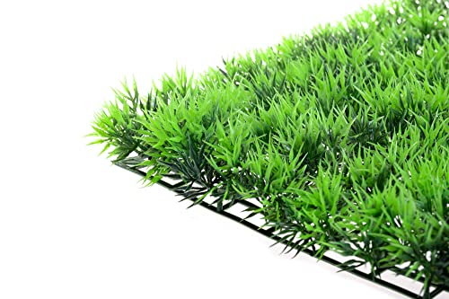CNZ Aquarium Decor Fish Tank Decoration Ornament Artificial Plastic Plant 10" x 10" Green Mat, 3-Pack