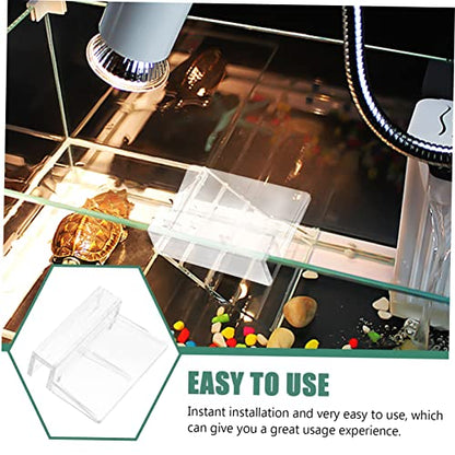 10pcs Fish Tank Cover Holders Transparent Acrylic Brackets for Aquarium Lids Easy Install Support Frames for Fish Tank Covers and Aquarium Accessories