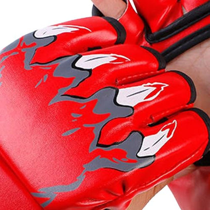 MMA Sparring Gloves for Men Women, Open Palm Training Boxing Gloves for Grappling, Kickboxing, Muay Thai, Punch Bag, Taekwondo, Martial Art, Fighting, Karate Mitts(Red)