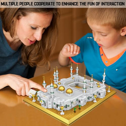 Mecca Mosque Building Model Mini Block Set (1255 Pieces) Muslims Islamic Gift, Famous Building Toy Children and Adult Eid al Fitr Gift - style: Mecca Mosque