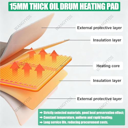 IBC Tote Heater Blanket, 55 Gallon/275 Gallon Heating Pad for Winter, Full Cover IBC Tote/Tank Heater Blanket Oil Drum Heater, Metal Drum Heater, Adjustable Temp 0~150℃ Grey-55Gallon/200L - color: Gray, size: 55Gallon/200L