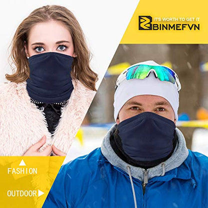 Polar Fleece Neck Warmer - Windproof Winter Neck Gaiter Cold Weather Face Mask For Men Women - 1 Pack - color: 1 Pack Blue