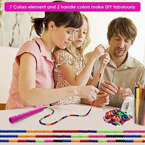 Double Dutch Jump Rope Long Jump Rope 16 FT 1 Pack/2 Pack, Adjustable Soft Beaded Diy Jump Rope for Kids Adult Long Enough for 5-6 Jumpers - color: Pink-2 Pack