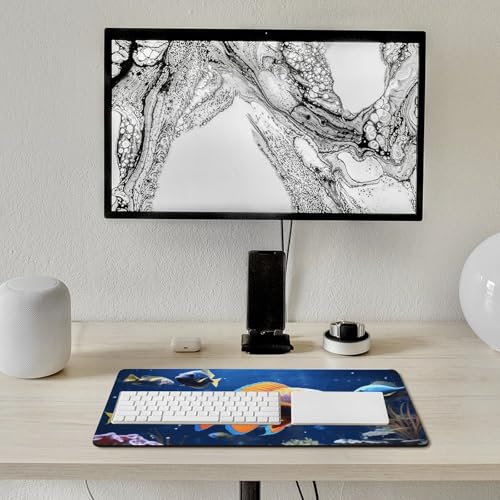 Large Size Gaming Mouse Pad Fishs Desk Mat Non-Slip Base Waterproof Desktop Writing Pad for Office Home - color: Fishs, size: 30x60cm