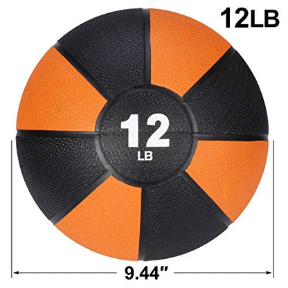 LEMY Medicine Ball Exercise Weighted Fitness Ball Non-Slip Grip for Core Strength, Workouts Exercise Balance Training, Coordination Fitness