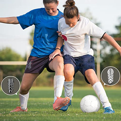 Shin Guards - Soccer Shin Guards with Cushion Protection for Kids/Adults - color: Black and Whtie,Shin Pads 2 Pairs, size: Large