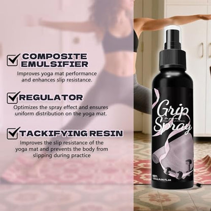 Yoga Mat Spray | Cleaning Long-Lasting Anti-Slip Liquid, Gym Equipment Cleaner Spray for Yoga Mats Shoes Sports Gloves Gear Helmets, Suitable for Women Fitness Football Boxing Accessories