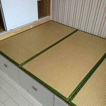 HUAWELL Japanese Traditional Interior Igusa Unit Tatami 1 Inch Thickness (Brownish Green, 30cm*30cm) - color: Brownish Green, size: 12" x 12" (Rectangular)