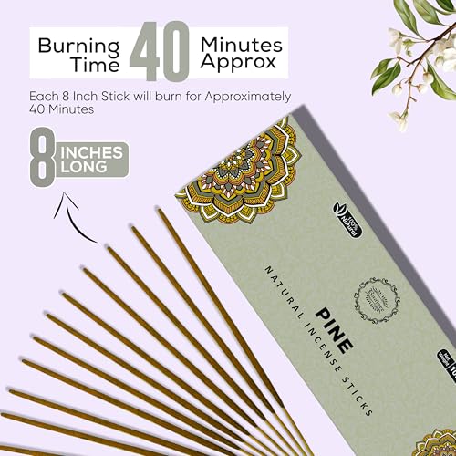 Raajsee Pine Incense Sticks 100 Gm Pack-100% Pure Organic Natural Hand Rolled Free from Chemicals-for Church,Aroma Therapy,Relaxation,Meditation & Sensual Therapy - color: Pine