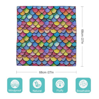 Women’s Square Scarf 27"x27", Lightweight Chiffon Satin Feel Fashion Scarf for Neck Hair Band Head Wrap Bag Accessory - color: Colorful Scales