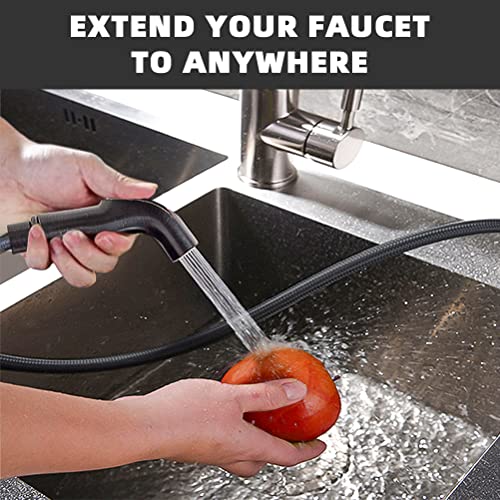 Oil Rubbed Bronze Kitchen Sink Sprayer Replacement, Universal Side Sprayer, ABS Plastic Construction, 1/4'' Female Thread, Nylon Braided PET Hose - color: Oil Rubbed Bronze