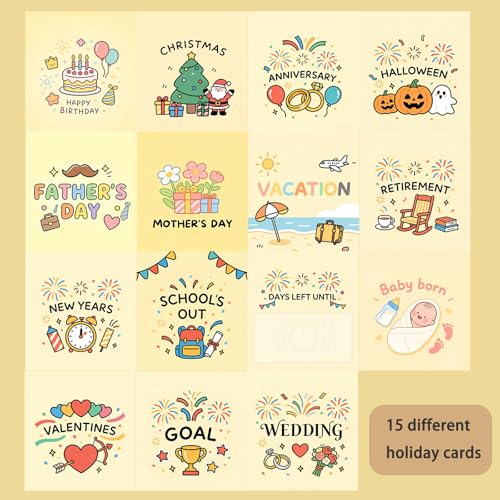 Countdown Calendar for Festivals,Days Left Tracker for Holidays, Birthdays, Anniversaries, Vacation, Goals,Retirement, wedding, Christmas, school out,mother'day,father'day,halloween,new years，Suitable for offices, homes, and schools