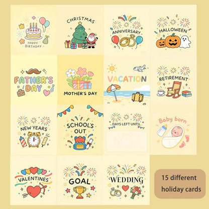 Countdown Calendar for Festivals,Days Left Tracker for Holidays, Birthdays, Anniversaries, Vacation, Goals,Retirement, wedding, Christmas, school out,mother'day,father'day,halloween,new years，Suitable for offices, homes, and schools