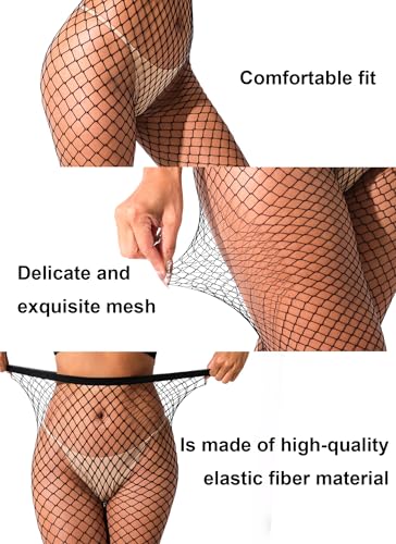 VOAKOW Fishnet Stockings Womens High Waist Fishnet Tights Mesh Stockings For Women - color: Black M Mesh 2