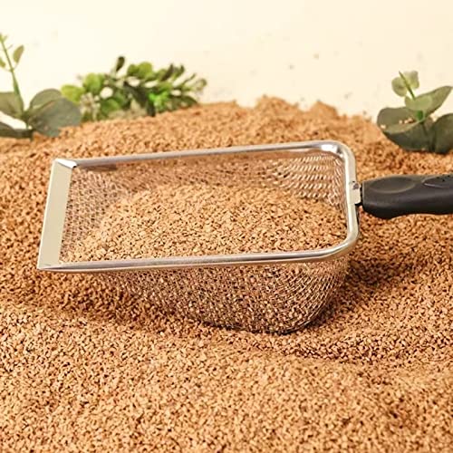Reptile Sand Stainless Steel Fine Mesh Reptile Sube Metal Sand Shovel Terrarium Sube Litter Cleaner Plastic, Metal