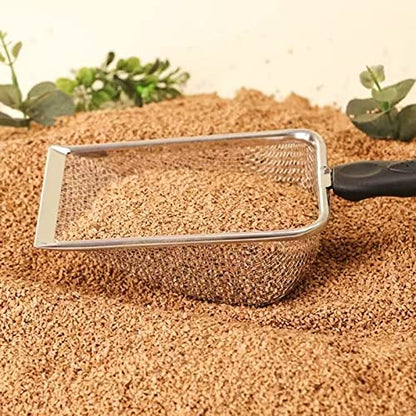 Reptile Sand Stainless Steel Fine Mesh Reptile Sube Metal Sand Shovel Terrarium Sube Litter Cleaner Plastic, Metal