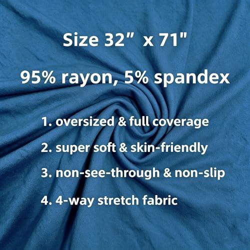 Lina & Lily Non-see-through Premium Jersey Maxi Hijab Head Scarf Wrap for Muslim Women - color: Indigo Blue