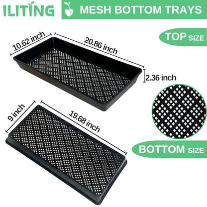 1020 Mesh Tray Soil Blocking Tray 1020 Trays Seedling Starter Trays 10 Pack Black 10x21 Inches for Microgreens Hydroponic - size: mesh tray 10 pack
