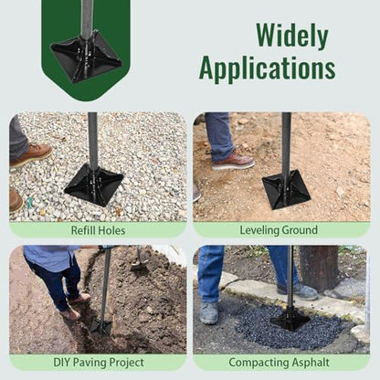 8"x8" Steel Tamper Tool for Yard,71" Long Handle Heavy Duty Ground Tamper with Rubber Grip,Ideal Garden Landscaping Rammer for Earth Soil Asphalt,Gravel Dirt Compactor Leveling Paver Tool Trash Tamper