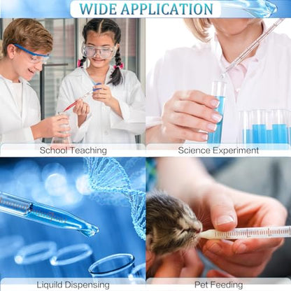 5 Pack 10ml Glass Pipette Dropper Lab Graduated Dropper Glass Liquid Pipette with 1 Pc Cleaning Brush for Liquid Essential Oil, Lab Dropper Pipettes Transfer with Rubber Cap - size: 5x 10ml