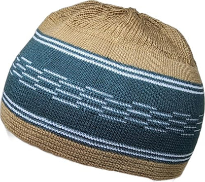 Set 2 PCS Muslim Beanies Kufi Hat for Men AMN-225B Skull Cap Islam Taqiyah Takke Eid Ramadan Gift - color: Color I