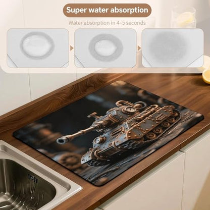 Steam Tank Model Desk Mat Washable Table Protector Waterproof Table Cover Protector Desk Placemats Heat Resistant Non-Slip Desks Cover for Desktop, Coffee Dining Tables 60x50cm - size: 60x50cm