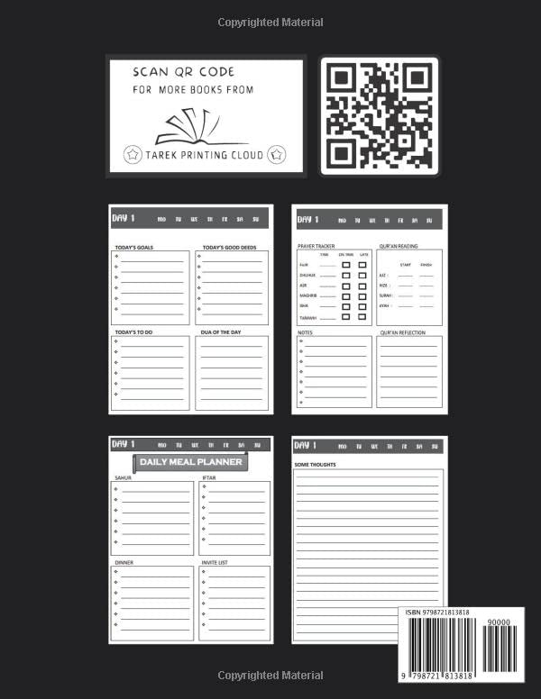 Ramadan Planner & Journal: Amazing Planner and Journal Notebook for Muslim for Holy Month Ramadan | Quran Reading, Prayer Tracking, Good Deeds Tracking, Meal Tracking and More Activity Planner