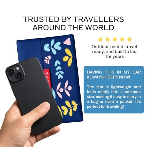 TAKVA The Pocket Sejadah Limited Edition | Portable Prayer mat, Muslim Gift, Ramadan Present (Scandinavian Blue) - color: Scandinavian Blue
