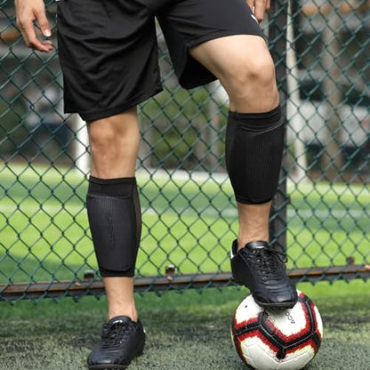 AIMISICAR Kids Youth Soccer Shin Guards with Sleeves for 3-15 Years Old - color: White, size: M ( 3'10" - 4'4" Tall )