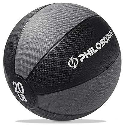 Philosophy Gym Medicine Ball - Weighted Fitness Non-Slip Ball - style: 20 LB
