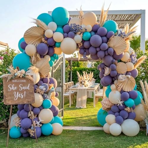 Teal Balloons Turquiose Double Stuffed Balloon Garland Arch Kit Latex Different Sizes For Birthday Baby Shower Dolphin Mermaid Engagement Anniverasry Party Decoration | Turquiose Teal Blue Balloon Garland Kit For Birthday Baby Shower Dolphin Engagement An