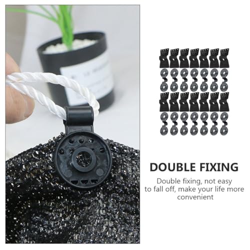 FOMIYES 30pcs Agricultural Greenhouse Clips Mesh Buckle Sunshade Clamp for Garden Mesh Fixing, Outdoor Plastic Hoop Net Fastener, round Square Shape