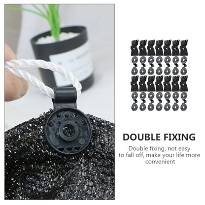 FOMIYES 30pcs Agricultural Greenhouse Clips Mesh Buckle Sunshade Clamp for Garden Mesh Fixing, Outdoor Plastic Hoop Net Fastener, round Square Shape