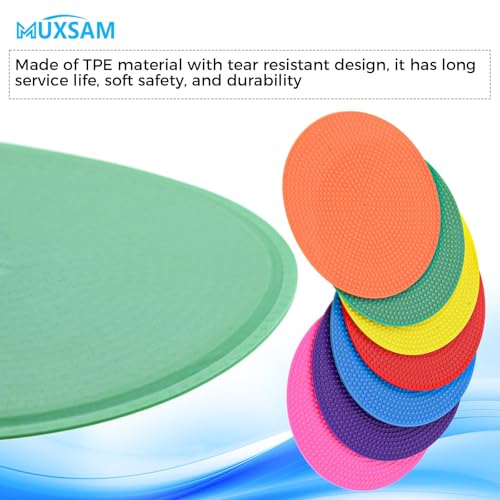 MUXSAM 14Pcs Spot Markers for Agility Dot Gym PE Training Dance, Flat Disc Markers, Soccer Cones, Field Court Markers, Football Training Equipment with Bag for Games Floor Dots Sport - size: 10cm/4in