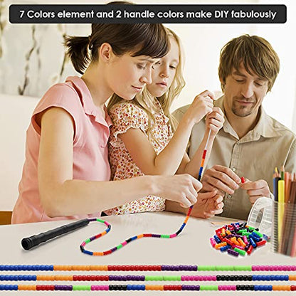 Double Dutch Jump Rope Long Jump Rope 16 FT 1 Pack/2 Pack, Adjustable Soft Beaded Diy Jump Rope for Kids Adult Long Enough for 5-6 Jumpers - color: Black-2 Pack