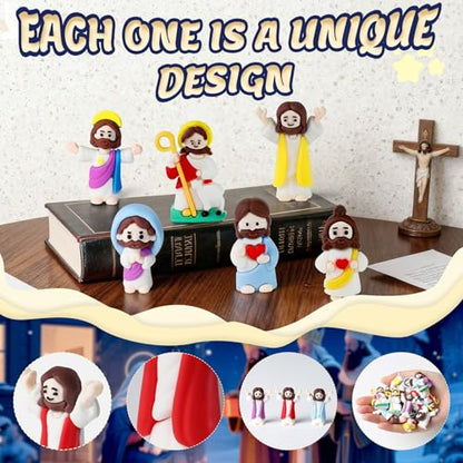 Mini Jesus Advent Calendar 2026,24 Day Christmas Countdown Calendar with 24 Collectible Juses Gifts for Kids Boys Girls Toddlers - color: White Jesus