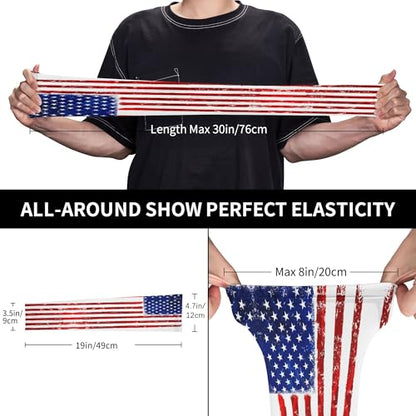 Arm Sleeves Outdoor Garden Sports Cooling Sun Sleeve for Women Men Farm - color: American Flag