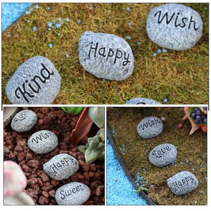Yardwe 10pcs Resin Mini Decorative Pebbles Garden Rocks for Aquarium Landscape Stones Outdoor Plant Pot Gravel Fish Tank Accessories
