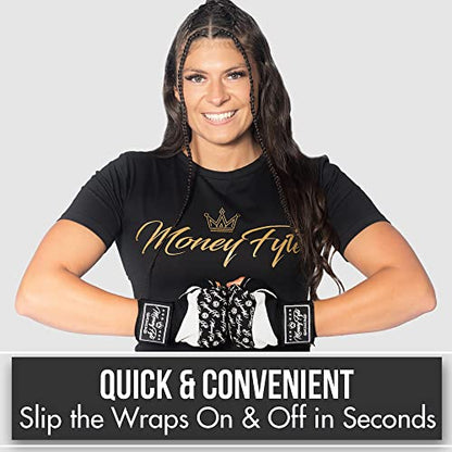 Quick Gel Boxing Wraps Under Boxing Gloves - Kickboxing MMA Muay Thai - Fist, Knuckle, Wrist Wrap Protection Inner Glove Hand Wraps - Men Women Kids - color: Black/White, size: X-Small