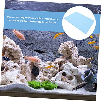 Aquarium Mat Thickened Non Slip Fish Tank Bottom Pad Insulated Wear Resistant for Home Use Provides Comfort Stability for Your Fish Tank - color: Blue