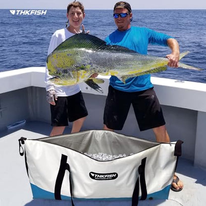 THKFISH Insulated Fish Cooler Bag, Fish Kill Bag for Caught Fish | 40x16in/25x17.5in Portable Waterproof Insulated Fish Bag Keeps Ice for 24 Hours - color: GREY-40x16x6.5