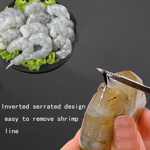 2 PCS Shrimp Deveiner Tool and Shrimp Peeler,Stainless Shrimp Knife ShrimpThread Knife Shrimp Deveining Tool，Easy to Use Shrimp Deveiner
