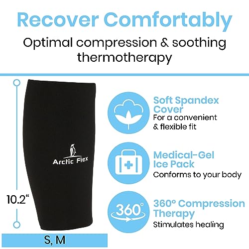 Arctic Flex Ice Sleeve for Knee, Elbow, Arm - Hot & Cold Freeze Pack Wrap for Tennis Pain Relief, Tendonitis - Gel Compression Brace for Injuries - Therapy Compress - Reusable, 360 Coverage - size: Small