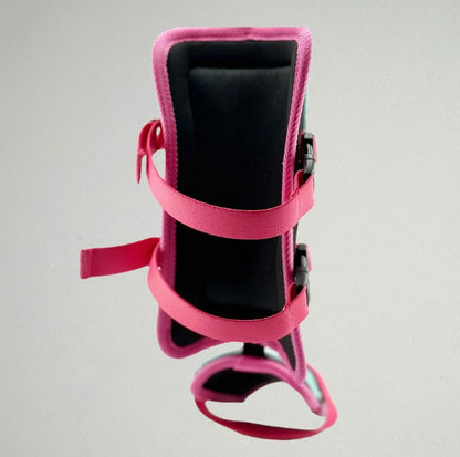 Youth Baseball Shin and Elbow Guard Set, Pink/Aqua/Black, Adjustable Straps, Lightweight, Breathable Mesh Lining - size: Youth Large/Extra Large