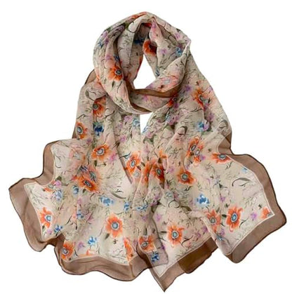 Pokeedioty Scarfs for Women Lightweight Fashion Scarves Elegant Floral Pattern Sheer Scarfs Sunscreen Shawls Wraps - color: P 068