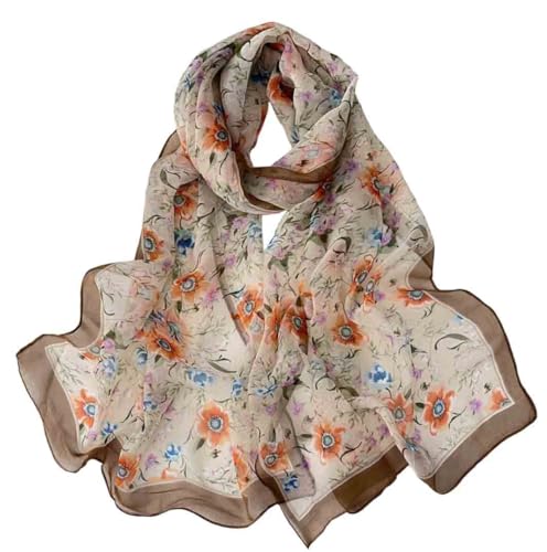 Pokeedioty Scarfs for Women Lightweight Fashion Scarves Elegant Floral Pattern Sheer Scarfs Sunscreen Shawls Wraps - color: P 068