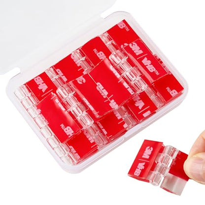 10 Pcs Clear Acrylic Small Hinges 25 x 33 mm Self Adhesive Mini Hinge Swing Clear Door Hinge Tiny Adhesive Hinges for Crafts Cabinet Drawer Jewelry Box DIY Display Plastic Box - size: 25 x 33 mm (1 x 1.3 inch)