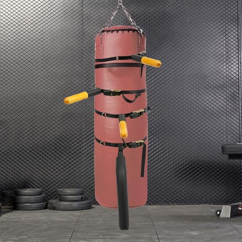 Wing Chun Dummy for Martial Arts Training, Wall Mounted or Portable Wooden Dummy, Interchangeable Spring Arms for Taekwondo Tai Chi Chuan, Tree or Soft Object(Diameter ≥4.72in)